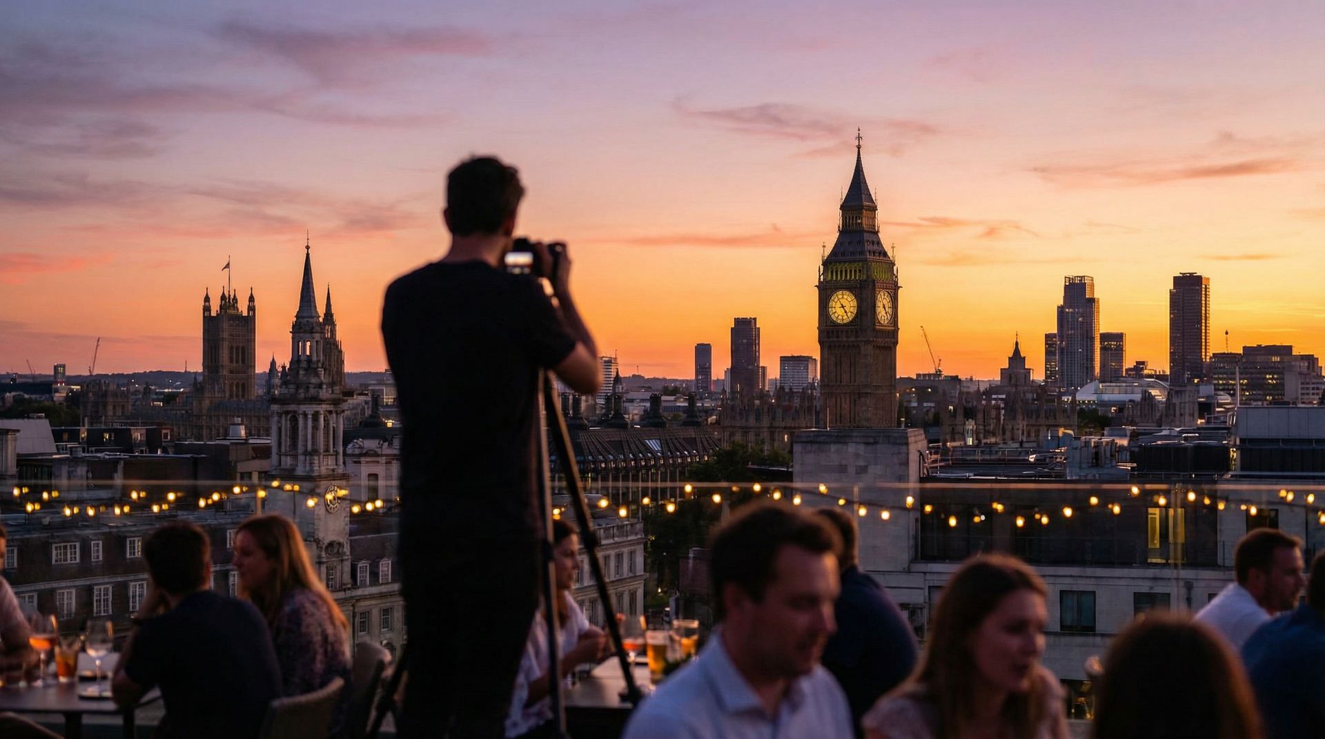 男同网旅行短视频：落日黄昏城市漫步记录